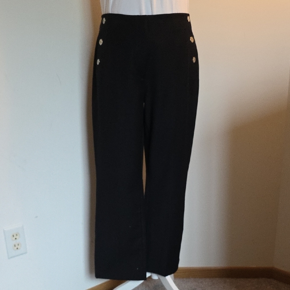 White House Black Market Black Cropped Flare Pants